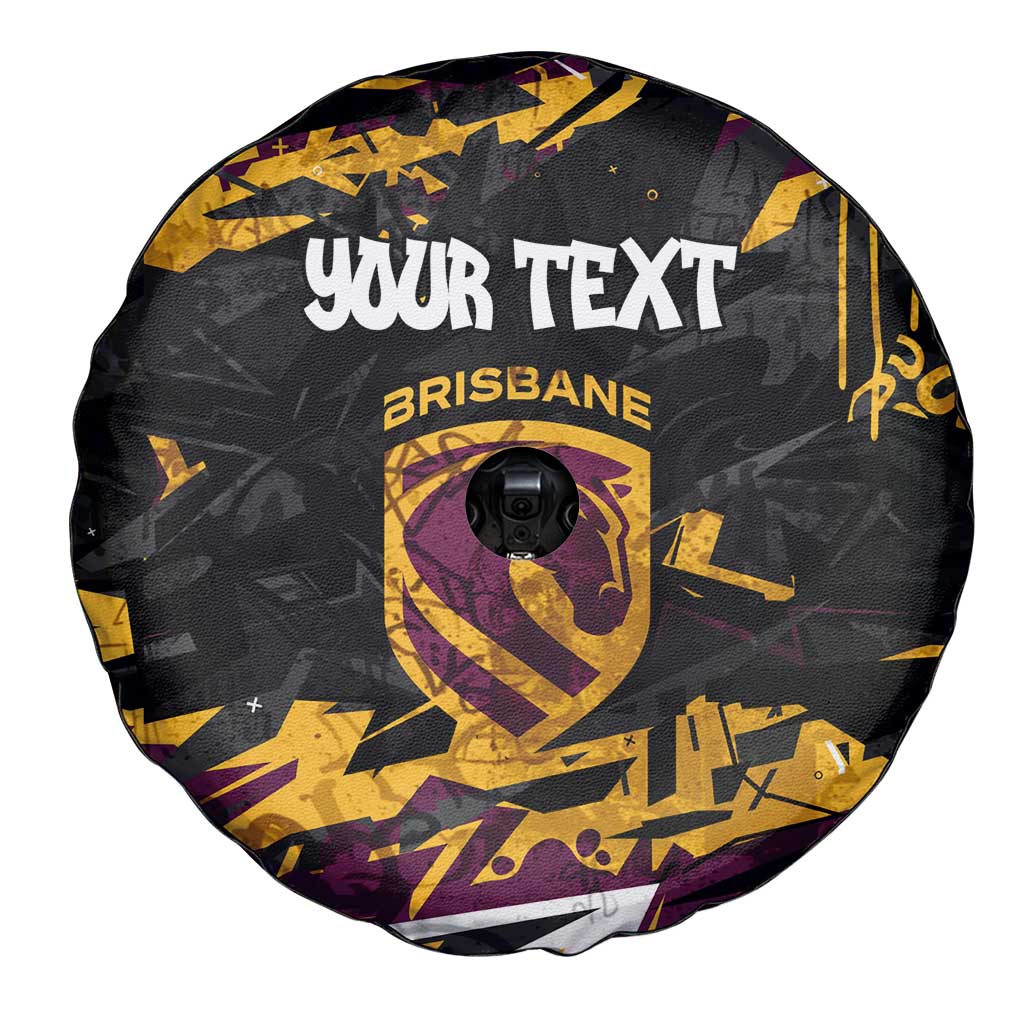 Personalized Brisbane Broncos Spare Tire Cover Graffiti Grunge Abstract Urban Street Style Design