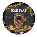 Personalized Brisbane Broncos Spare Tire Cover Graffiti Grunge Abstract Urban Street Style Design