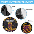 Personalized Brisbane Broncos Spare Tire Cover Graffiti Grunge Abstract Urban Street Style Design