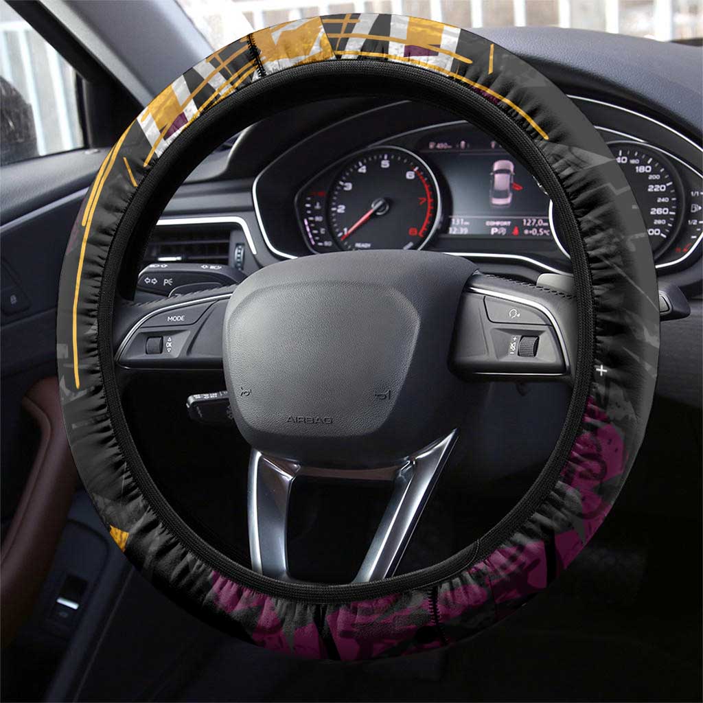 Brisbane Broncos Steering Wheel Cover Graffiti Grunge Abstract Urban Street Style Design