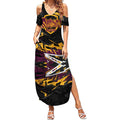 Personalized Brisbane Broncos Summer Maxi Dress Graffiti Grunge Abstract Urban Street Style Design