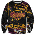 Personalized Brisbane Broncos Sweatshirt Graffiti Grunge Abstract Urban Street Style Design