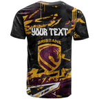 Personalized Brisbane Broncos T Shirt Graffiti Grunge Abstract Urban Street Style Design