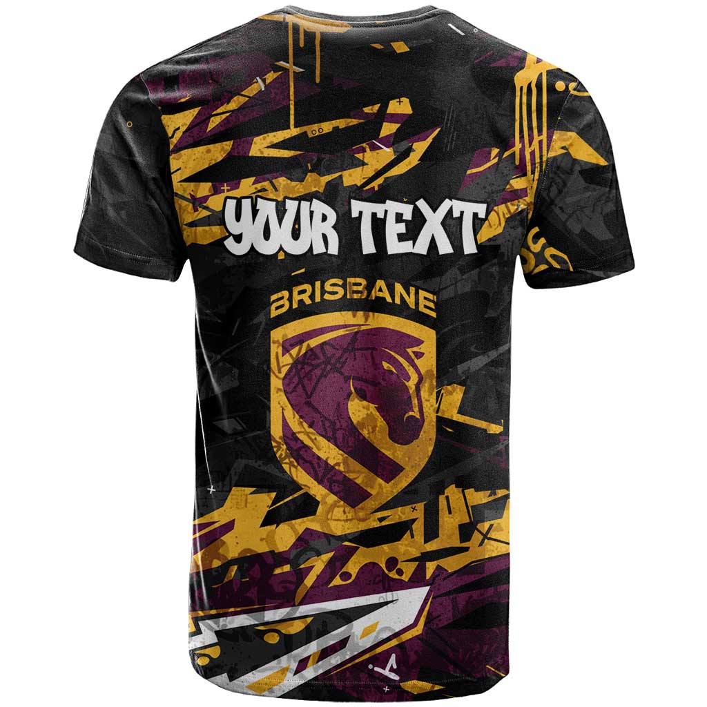 Personalized Brisbane Broncos T Shirt Graffiti Grunge Abstract Urban Street Style Design