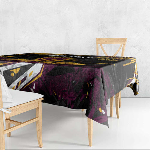Personalized Brisbane Broncos Tablecloth Graffiti Grunge Abstract Urban Street Style Design