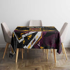 Personalized Brisbane Broncos Tablecloth Graffiti Grunge Abstract Urban Street Style Design