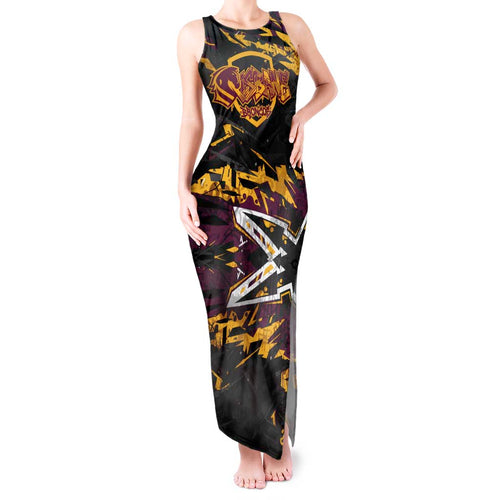 Personalized Brisbane Broncos Tank Maxi Dress Graffiti Grunge Abstract Urban Street Style Design