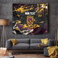 Personalized Brisbane Broncos Tapestry Graffiti Grunge Abstract Urban Street Style Design