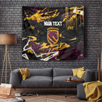 Personalized Brisbane Broncos Tapestry Graffiti Grunge Abstract Urban Street Style Design