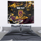Personalized Brisbane Broncos Tapestry Graffiti Grunge Abstract Urban Street Style Design