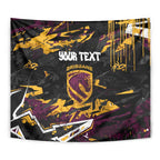 Personalized Brisbane Broncos Tapestry Graffiti Grunge Abstract Urban Street Style Design
