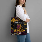 Personalized Brisbane Broncos Tote Bag Graffiti Grunge Abstract Urban Street Style Design