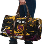Personalized Brisbane Broncos Travel Bag Graffiti Grunge Abstract Urban Street Style Design