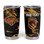 Personalized Brisbane Broncos Tumbler Cup Graffiti Grunge Abstract Urban Street Style Design