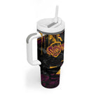 Personalized Brisbane Broncos Tumbler With Handle Graffiti Grunge Abstract Urban Street Style Design