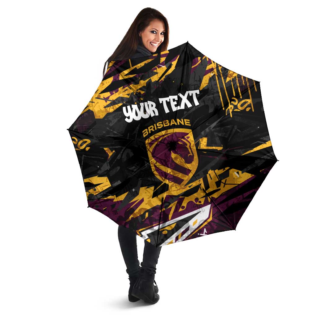 Personalized Brisbane Broncos Umbrella Graffiti Grunge Abstract Urban Street Style Design