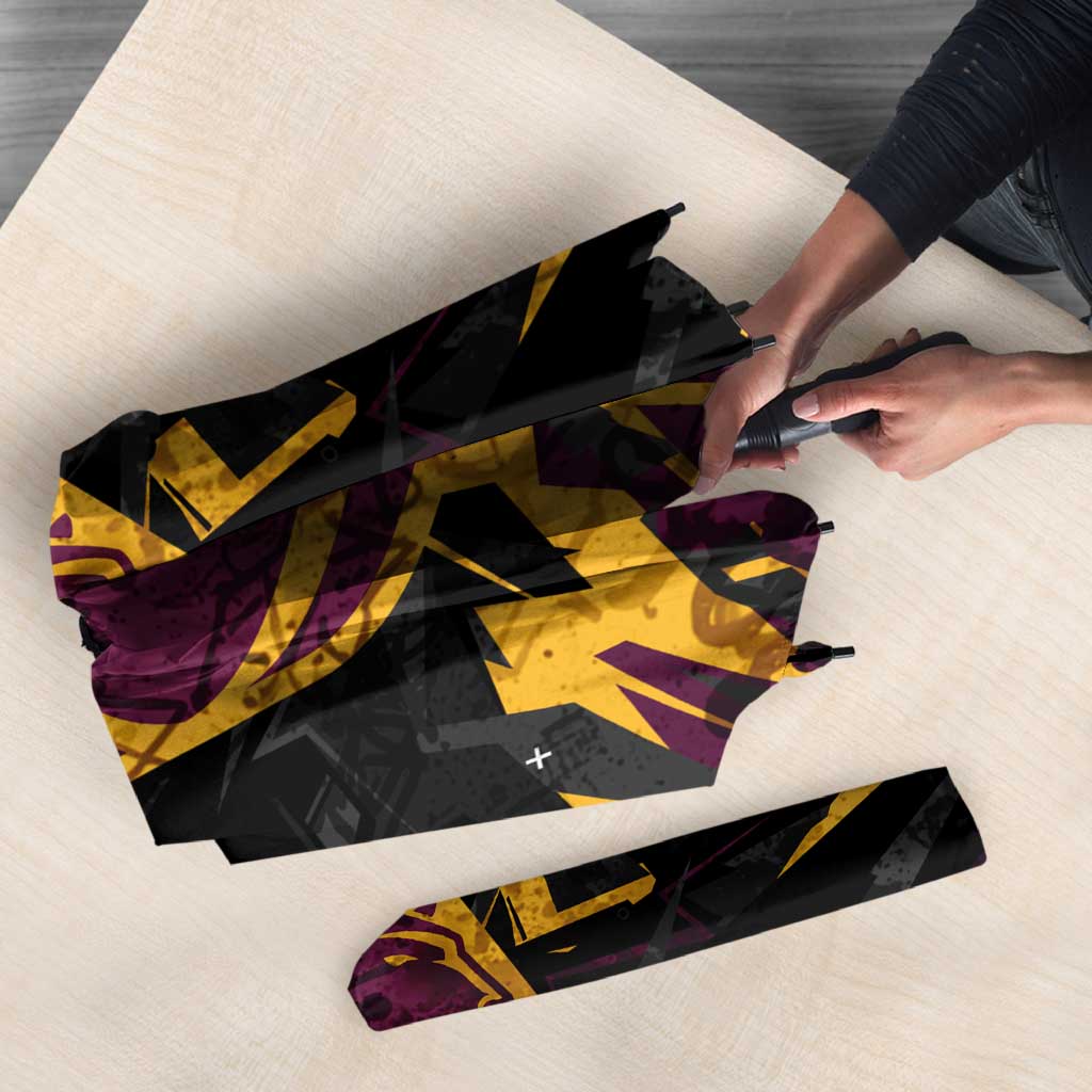 Personalized Brisbane Broncos Umbrella Graffiti Grunge Abstract Urban Street Style Design