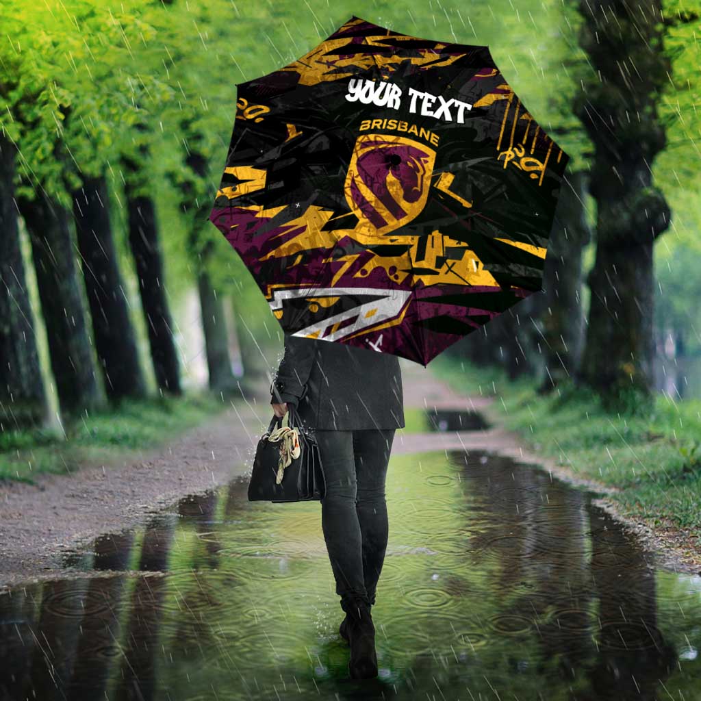 Personalized Brisbane Broncos Umbrella Graffiti Grunge Abstract Urban Street Style Design