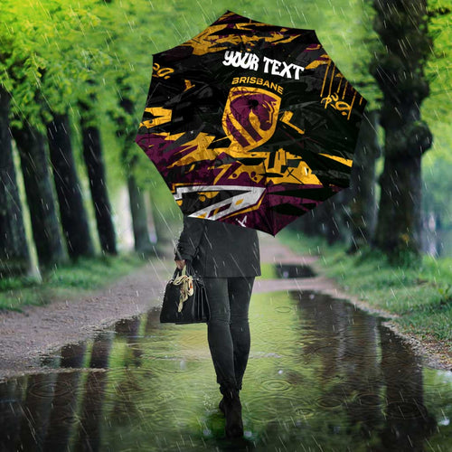 Personalized Brisbane Broncos Umbrella Graffiti Grunge Abstract Urban Street Style Design