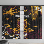 Personalized Brisbane Broncos Window Curtain Graffiti Grunge Abstract Urban Street Style Design