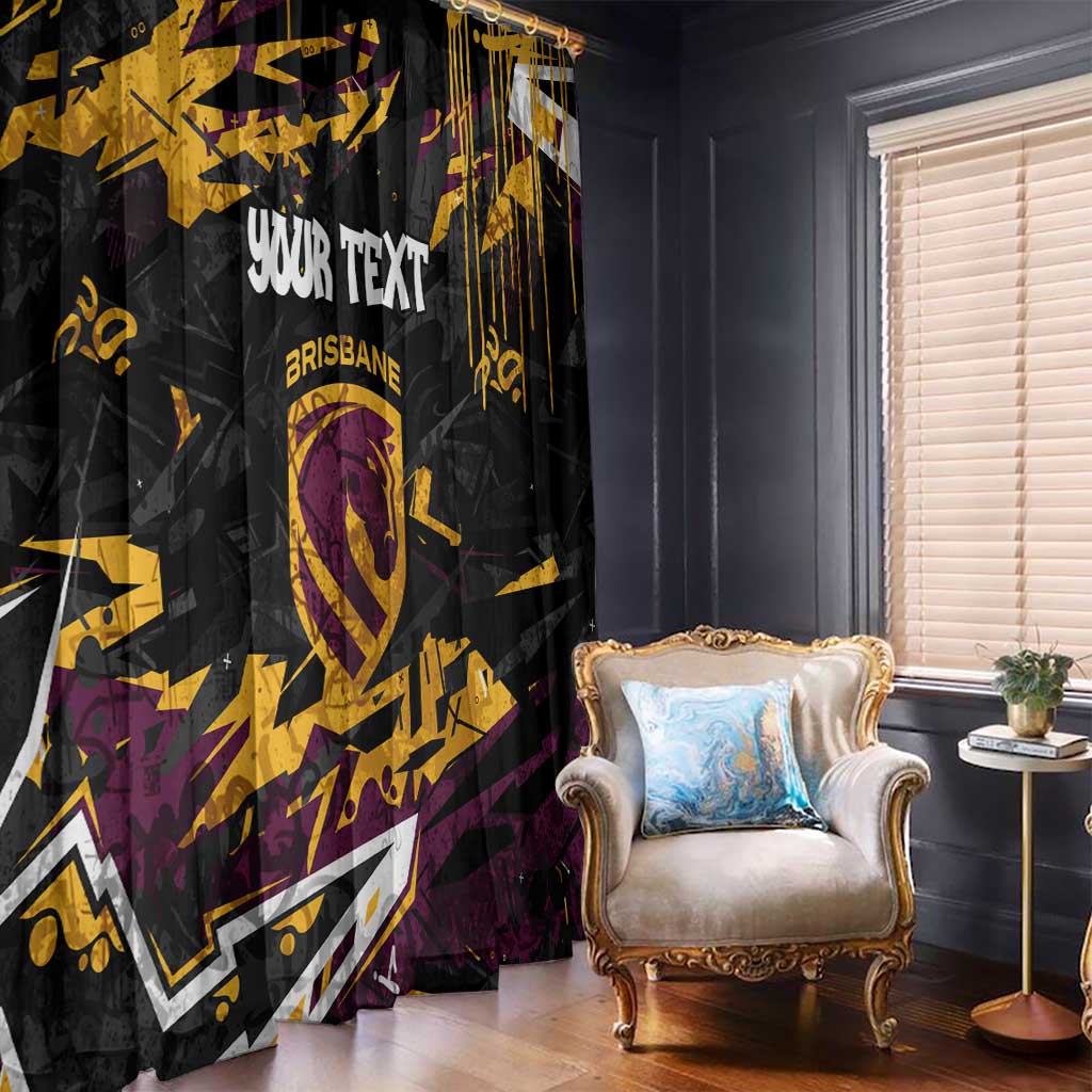Personalized Brisbane Broncos Window Curtain Graffiti Grunge Abstract Urban Street Style Design