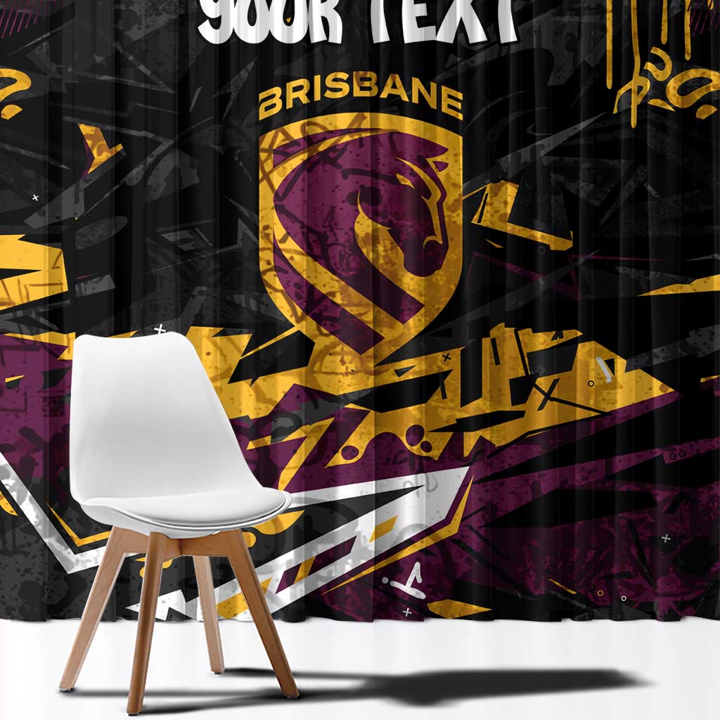 Personalized Brisbane Broncos Window Curtain Graffiti Grunge Abstract Urban Street Style Design