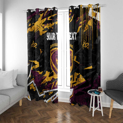 Personalized Brisbane Broncos Window Curtain Graffiti Grunge Abstract Urban Street Style Design