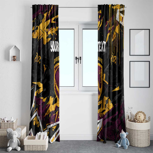 Personalized Brisbane Broncos Window Curtain Graffiti Grunge Abstract Urban Street Style Design