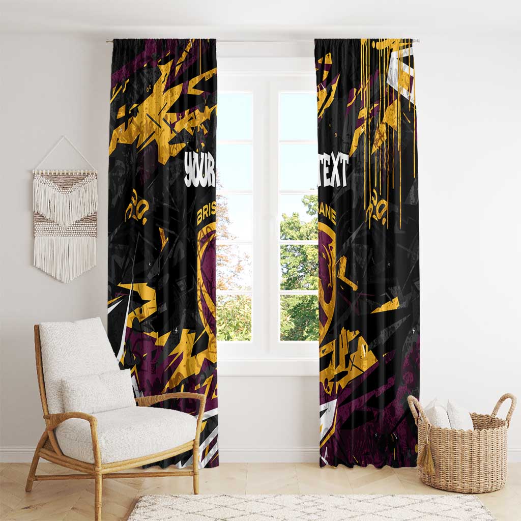 Personalized Brisbane Broncos Window Curtain Graffiti Grunge Abstract Urban Street Style Design