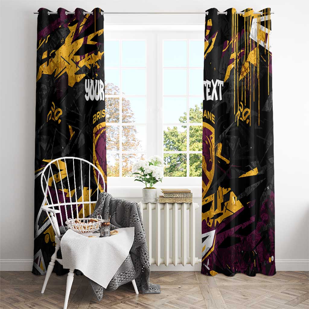 Personalized Brisbane Broncos Window Curtain Graffiti Grunge Abstract Urban Street Style Design