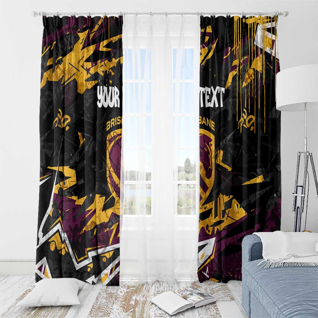 Personalized Brisbane Broncos Window Curtain Graffiti Grunge Abstract Urban Street Style Design