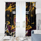 Personalized Brisbane Broncos Window Curtain Graffiti Grunge Abstract Urban Street Style Design