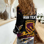 Personalized Brisbane Broncos Women Casual Shirt Graffiti Grunge Abstract Urban Street Style Design