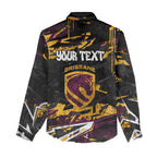 Personalized Brisbane Broncos Women Casual Shirt Graffiti Grunge Abstract Urban Street Style Design