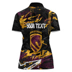 Personalized Brisbane Broncos Women Polo Shirt Graffiti Grunge Abstract Urban Street Style Design