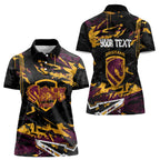 Personalized Brisbane Broncos Women Polo Shirt Graffiti Grunge Abstract Urban Street Style Design