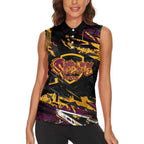Personalized Brisbane Broncos Women Sleeveless Polo Shirt Graffiti Grunge Abstract Urban Street Style Design