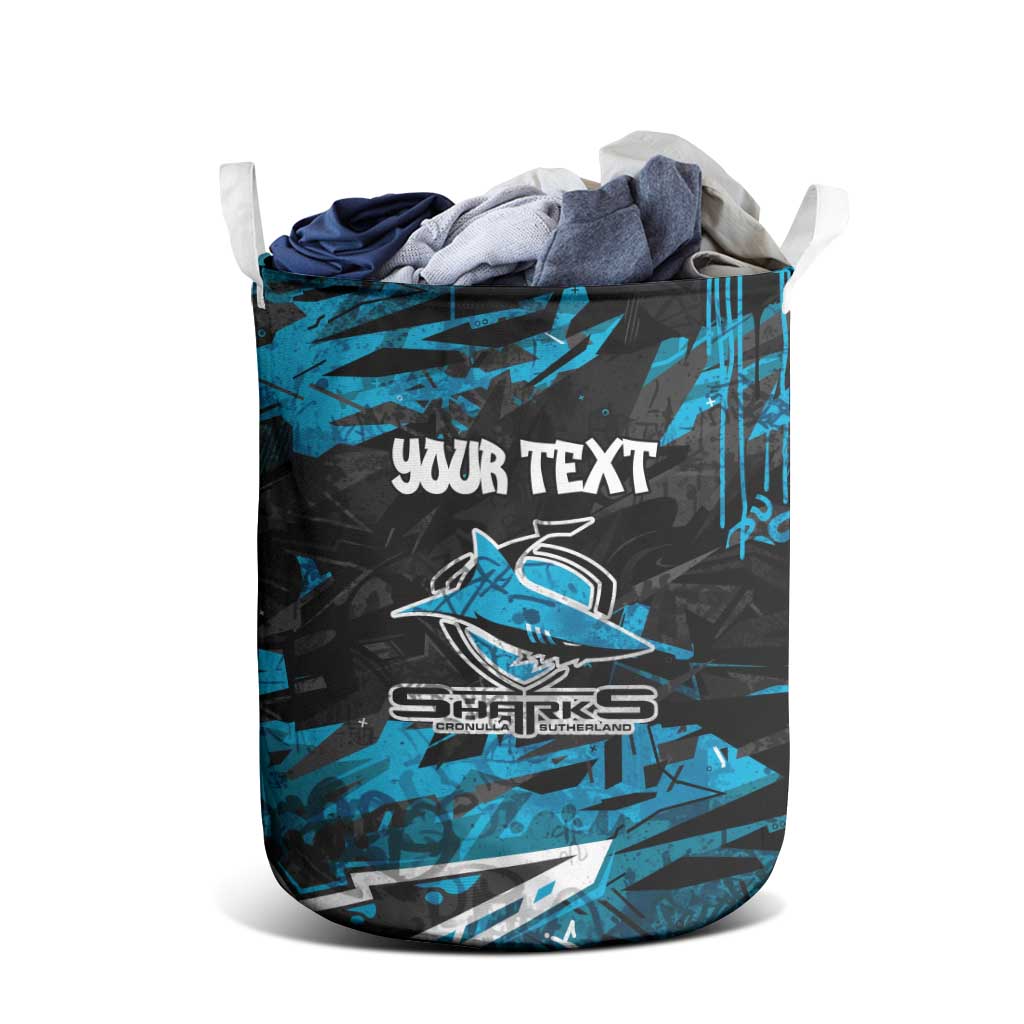 Personalized Cronulla Sutherland Sharks Laundry Basket Graffiti Grunge Abstract Urban Street Style Design
