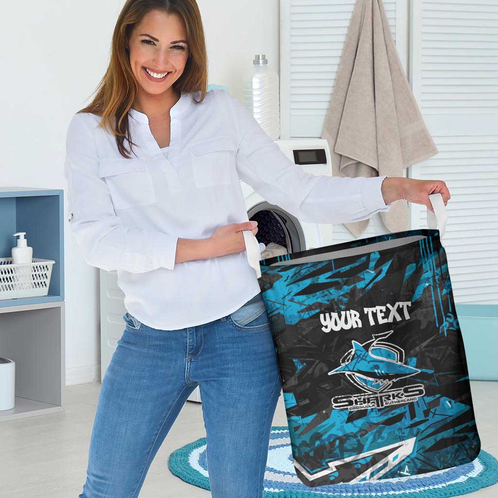 Personalized Cronulla Sutherland Sharks Laundry Basket Graffiti Grunge Abstract Urban Street Style Design