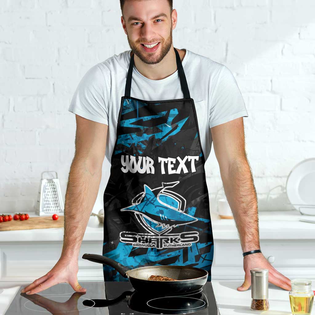 Personalized Cronulla Sutherland Sharks Apron Graffiti Grunge Abstract Urban Street Style Design