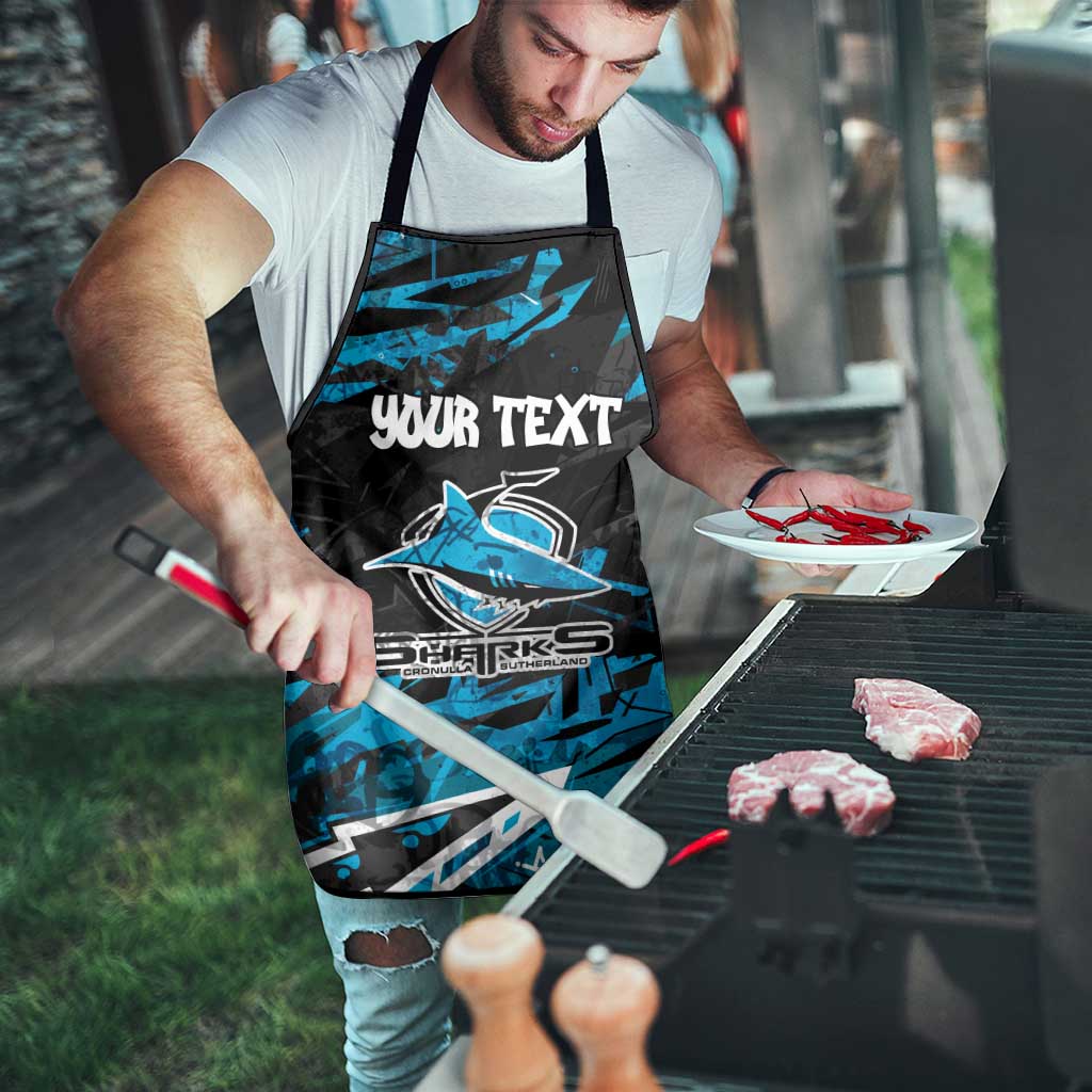 Personalized Cronulla Sutherland Sharks Apron Graffiti Grunge Abstract Urban Street Style Design