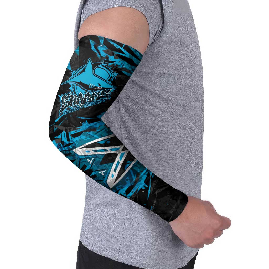 Personalized Cronulla Sutherland Sharks Arm Sleeves Graffiti Grunge Abstract Urban Street Style Design