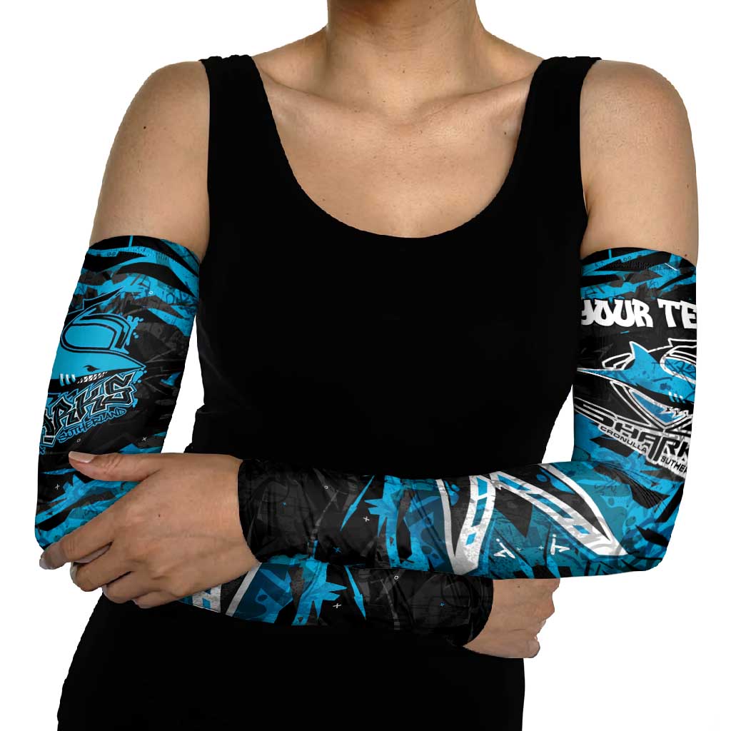 Personalized Cronulla Sutherland Sharks Arm Sleeves Graffiti Grunge Abstract Urban Street Style Design