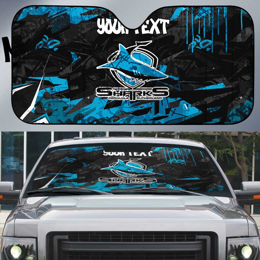 Personalized Cronulla Sutherland Sharks Auto Sun Shade Graffiti Grunge Abstract Urban Street Style Design