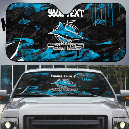 Personalized Cronulla Sutherland Sharks Auto Sun Shade Graffiti Grunge Abstract Urban Street Style Design