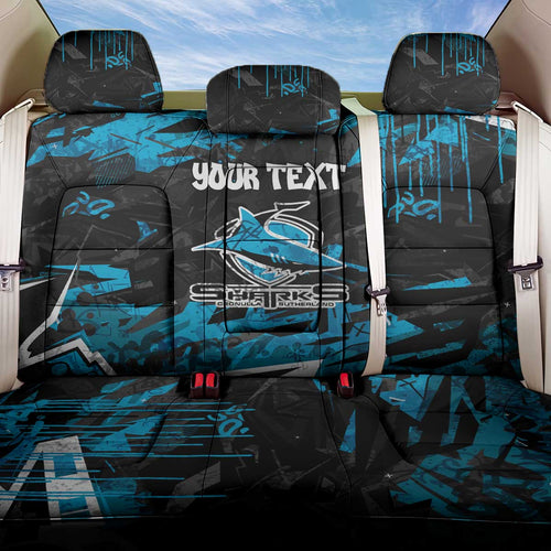 Personalized Cronulla Sutherland Sharks Back Car Seat Cover Graffiti Grunge Abstract Urban Street Style Design