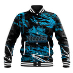 Personalized Cronulla Sutherland Sharks Baseball Jacket Graffiti Grunge Abstract Urban Street Style Design