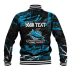 Personalized Cronulla Sutherland Sharks Baseball Jacket Graffiti Grunge Abstract Urban Street Style Design