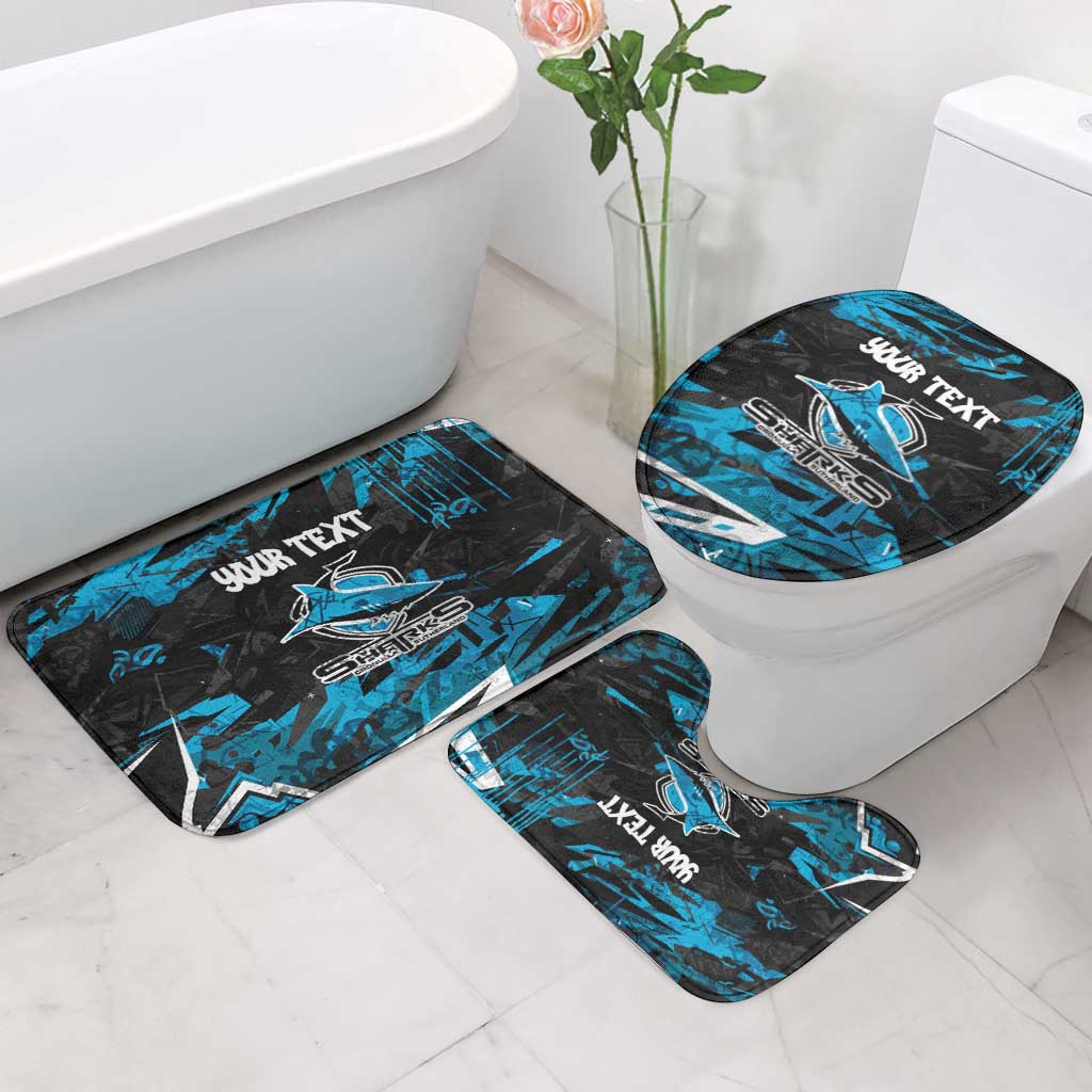 Personalized Cronulla Sutherland Sharks Bathroom Set Graffiti Grunge Abstract Urban Street Style Design