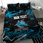 Personalized Cronulla Sutherland Sharks Bedding Set Graffiti Grunge Abstract Urban Street Style Design